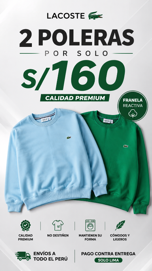 Polera Lacoste 2 por 160 soles
